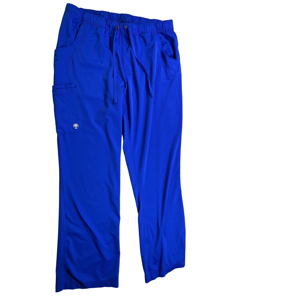 HH Works Healing Hands Royal Blue Scrub Pants Womens Large Drawstring Medical